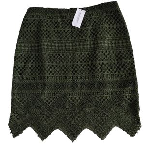 Banana Republic Size 4 Green Lace Skirt
